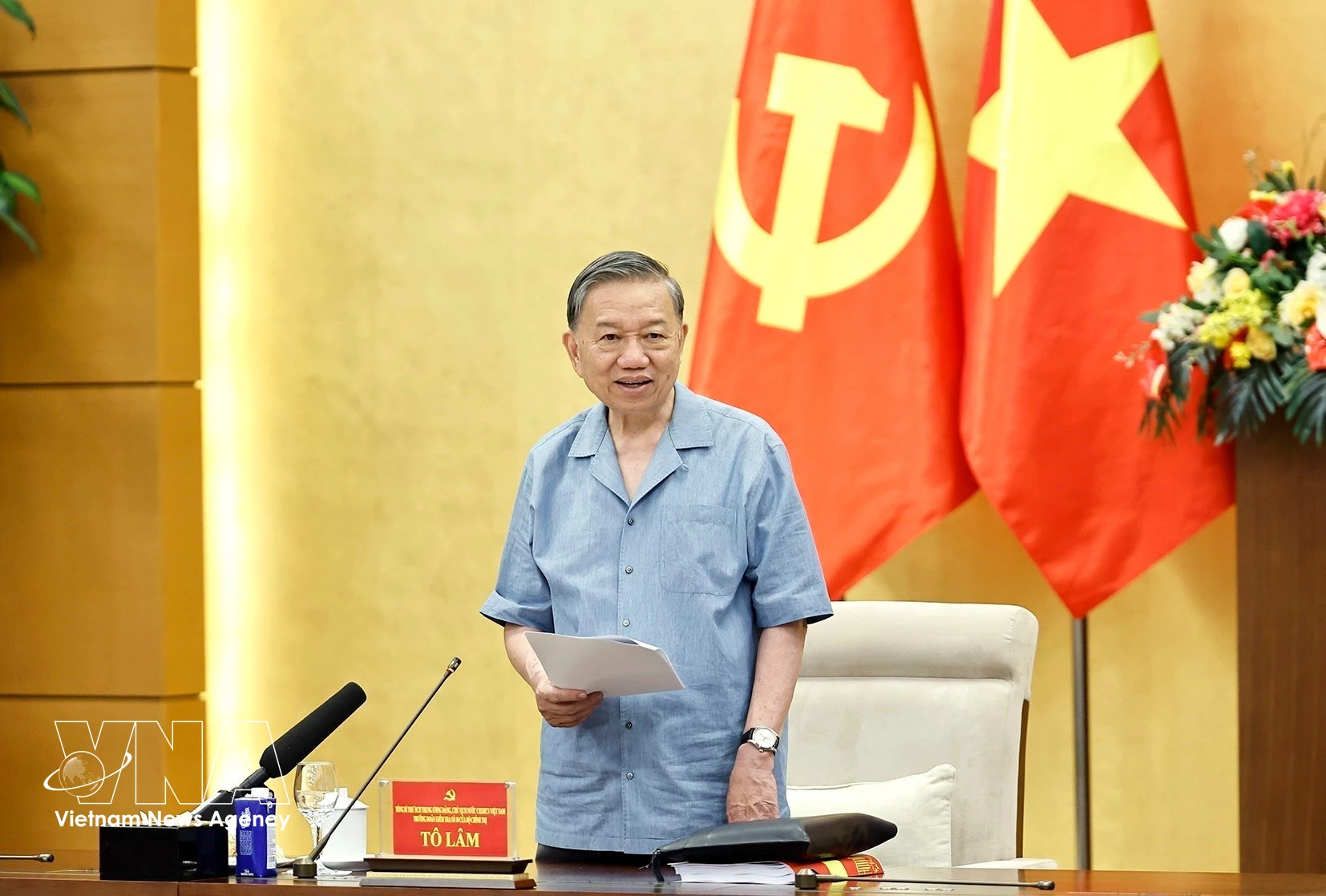Party General Secretary and State President To Lam speaks at the conference. (Photo: VNA)