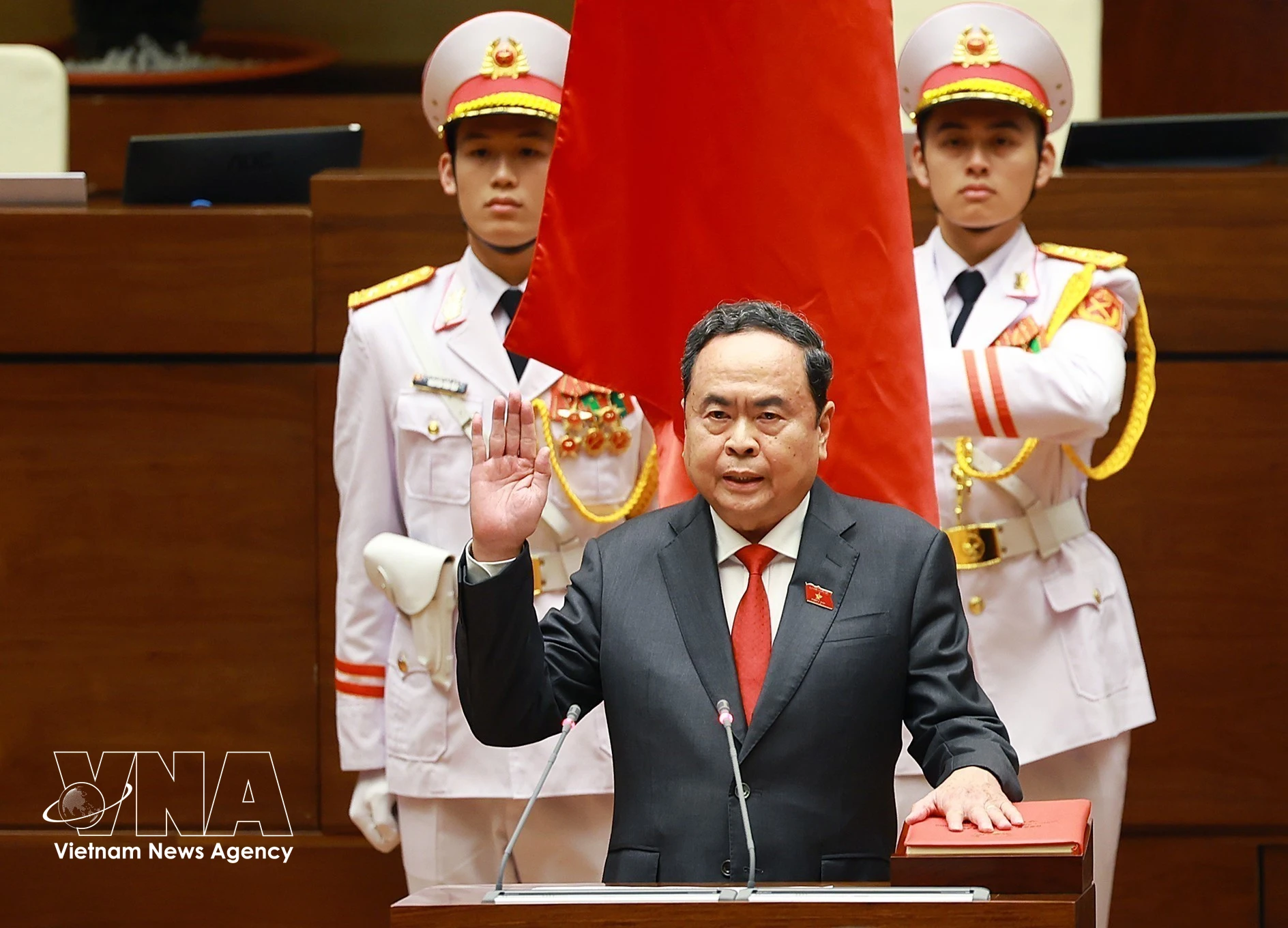 Chairman of the 16th National Assembly Tran Thanh Man at the swearing-in ceremony on April 6 (Photo: VNA)