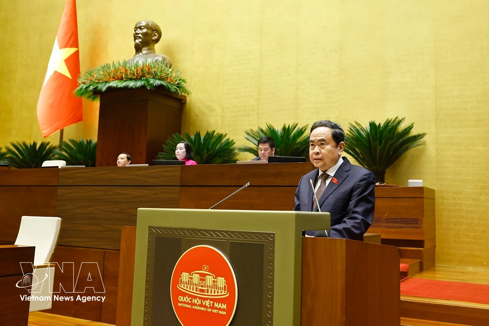NA Chairman Tran Thanh Man speaks at the closing session. (Photo: VNA)