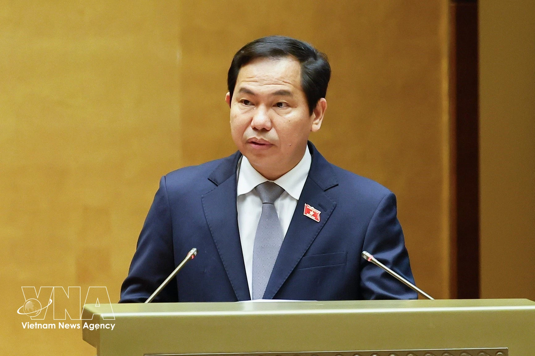 NA General Secretary and Chairman of the NA Office Le Quang Manh speaks at the National Assembly's first extraordinary session in Hanoi on August 6, 2026. (Photo: VNA)