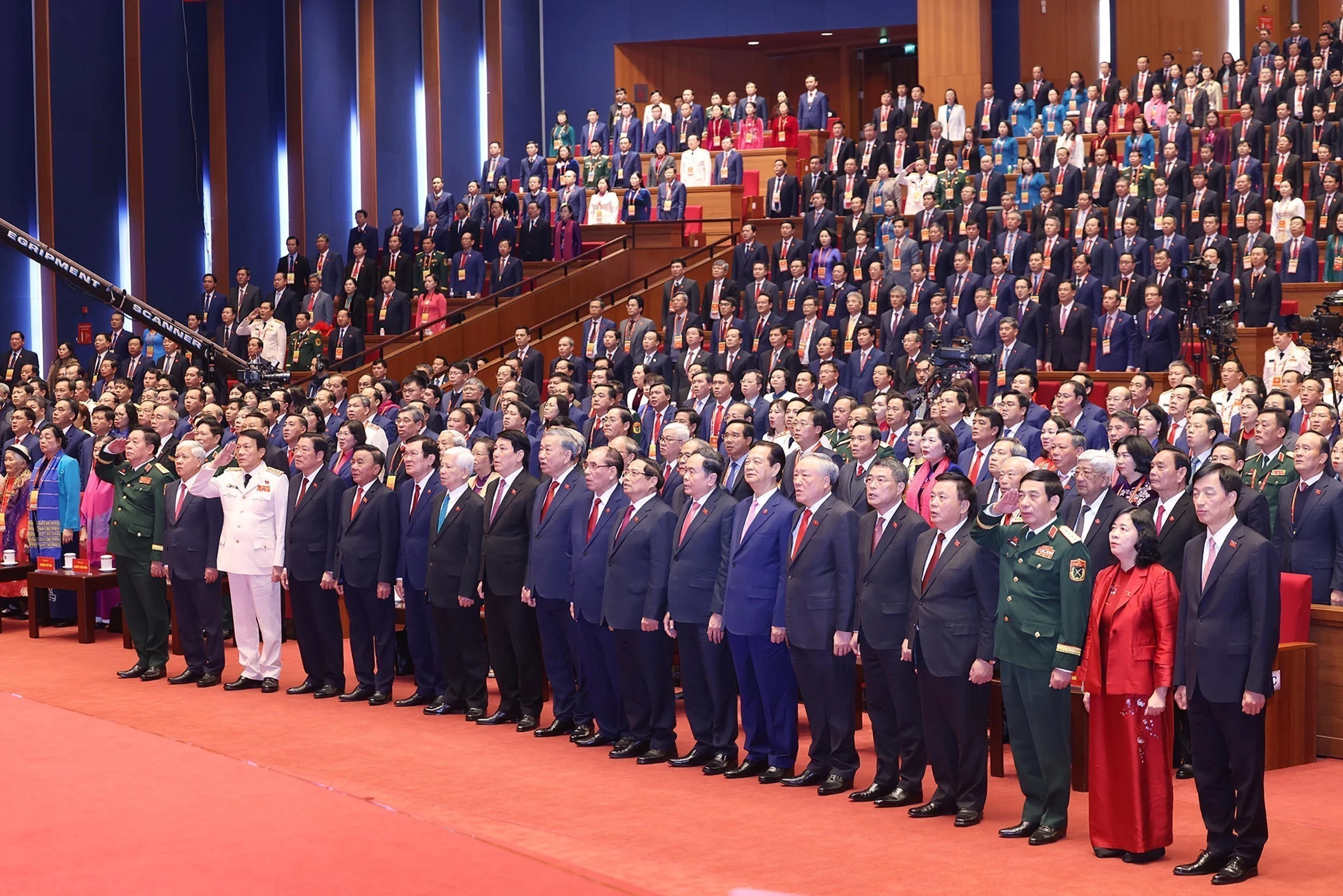 Delegates attend the closing session of the 14th National Party Congress (Photo: VNA)
