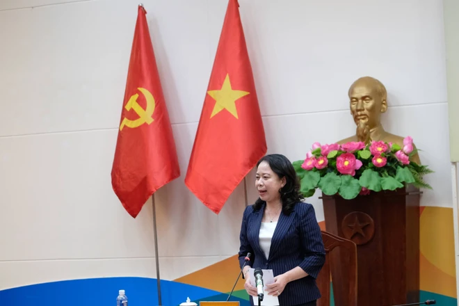 State Vice President Vo Thi Anh Xuan speaks at the working session with the Election Committee of Lam Dong province on February 5. (Photo: VNA)