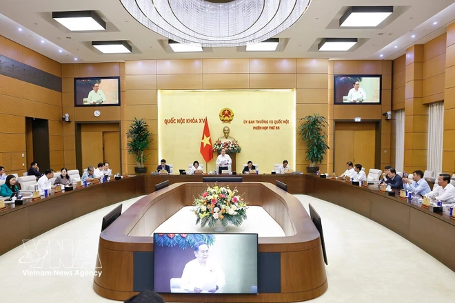 NA Chairman Tran Thanh Man speaks at the closing ceremony of the 55th session of the National Assembly (NA) Standing Committee. (Photo: VNA)