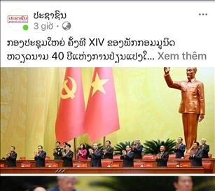 A story on the 14th National Congress of the Communist Party of Vietnam published by Pasaxon on January 21 (Photo: VNA)