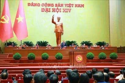 General Secretary of the 13th Central Committee of the Communist Party of Vietnam To Lam addresses the 14th National Party Congress. (Photo: VNA)