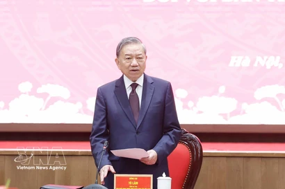 Party General Secretary To Lam speaks at the conference on March 30. (Photo: VNA)