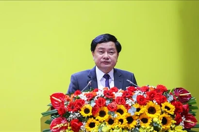 Secretary of the Tay Ninh provincial Party Committee Nguyen Van Quyet speaks at the event (Photo: VNA)