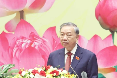 Party General Secretary To Lam addresses the first Congress of the National Assembly (NA)’s Party Organisation in Hanoi on September 25. (Photo: VNA)