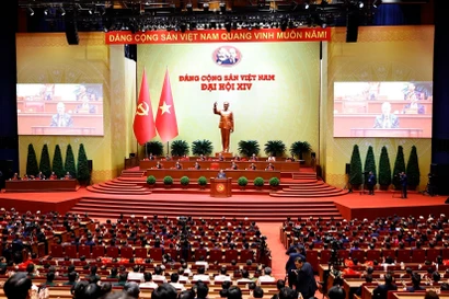 An overview of the closing session of the 14th National Party Congress on January 23 (Photo: VNA)