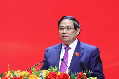 Prime Minister Pham Minh Chinh, who is also Politburo member and Secretary of the Government’s Party Committee, addresses the preparatory meeting of the first Congress of the Government’s Party Organisation on October 12 morning. (Photo: VNA)