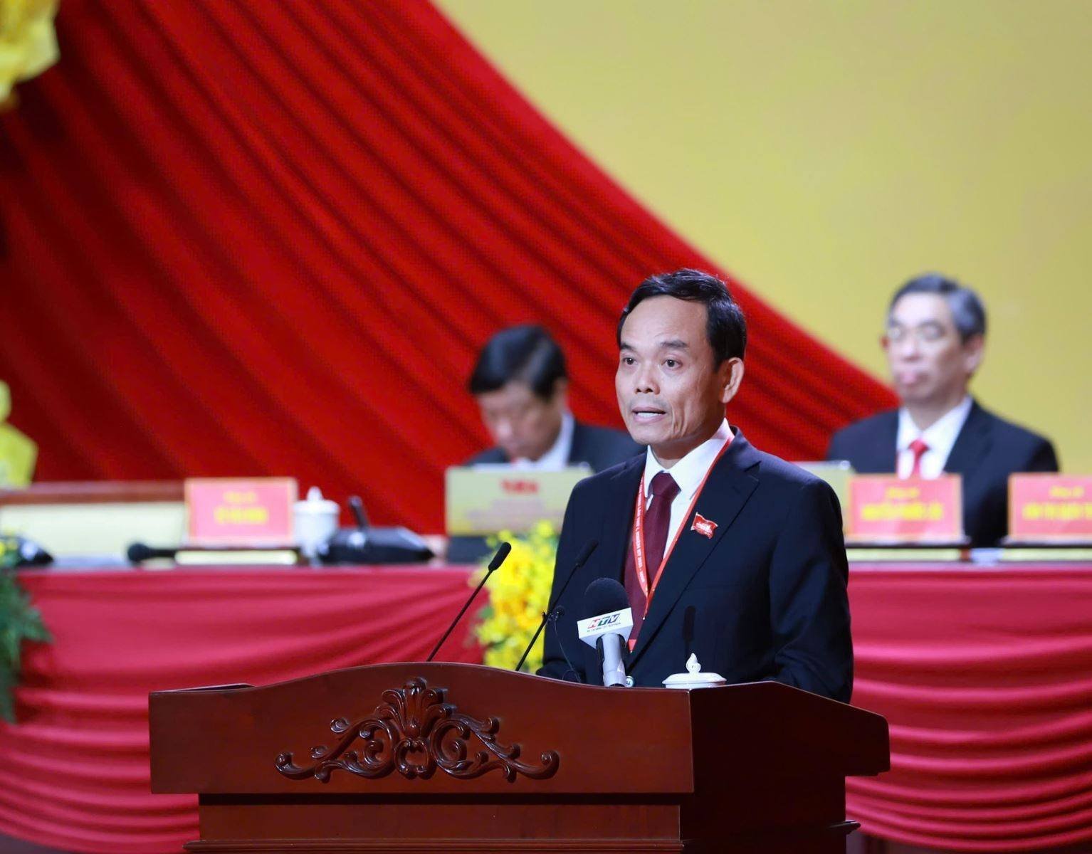 Secretary of the Party Central Committee and Secretary of the municipal Party Committee Tran Luu Quang speaks at the closing session. (Photo: Organising Committee) tran-luu-quang.jpg