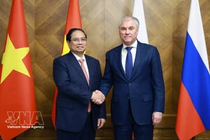 PM Pham Minh Chinh meets with Chairman of Russian State Duma Vyacheslav Volodin