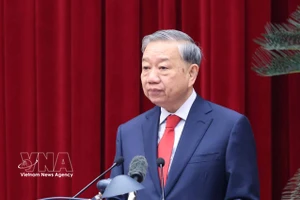 Party General Secretary To Lam speaks at the second meeting of the 14th Party Central Committee. (Photo: VNA)