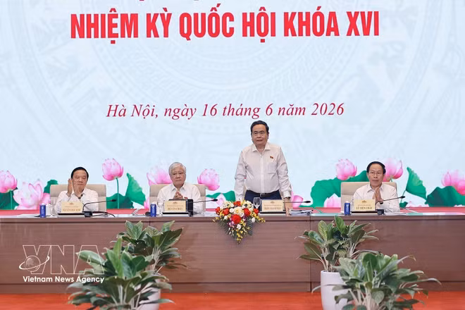 NA Chairman Tran Thanh Man speaks at the conference on June 16. (Photo: VNA)