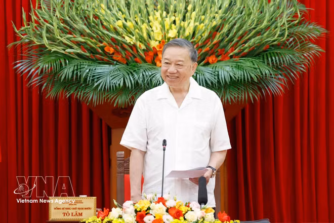 Party General Secretary and State President To Lam speaks at the working session with the Party Central Committee’s Organisation Commission in Hanoi on June 3, 2026. (Photo: VNA)
