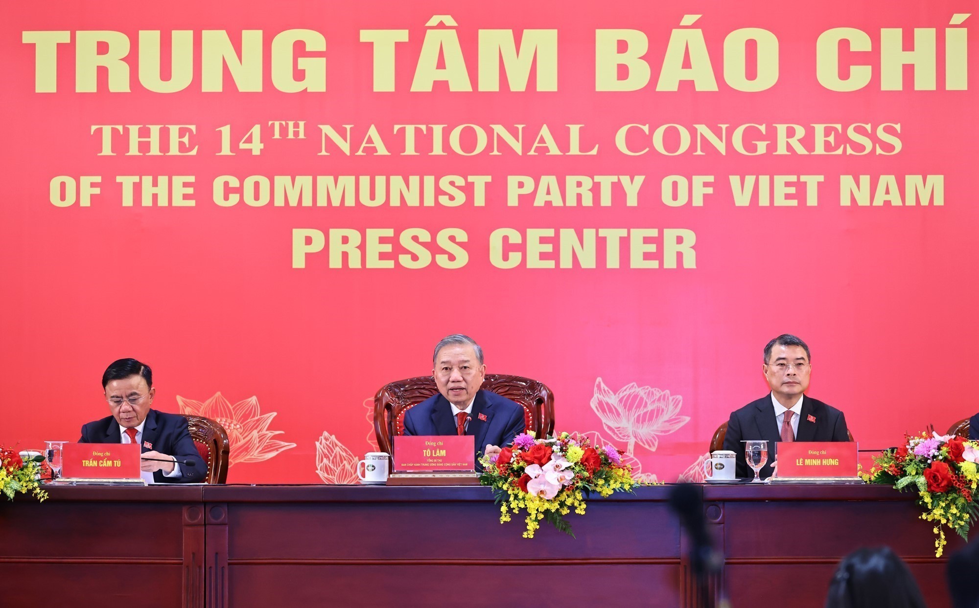 Party General Secretary To Lam speaks at an international press conference announcing the results of the 14th National Party Congress on the afternoon of January 23. (Photo: VNA)