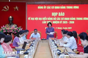 The press conference announcing the organisation of the first Congress of the Party Organisation of the Central Party Agencies (Photo: VNA)