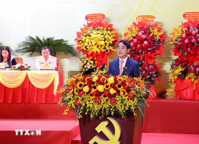 Secretary of the provincial Party Committee Nghiem Xuan Thanh speaks at the event. (Photo: VNA) nghiem-xuan-thanh.jpg