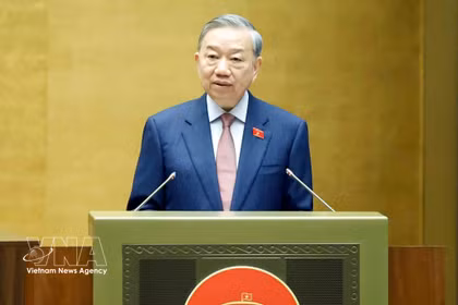 Party General Secretary To Lam addresses the opening of the first session of the 16th National Assembly in Hanoi on April 6. (Photo: VNA)