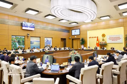 An overview of the national teleconference on February 26 to look into preparations for the election of deputies to the 16th NA and People’s Councils at all levels for the 2026–2031 tenure. (Photo: VNA)