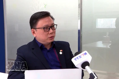 Dao Tuan Hung, Chairman of the Association of Vietnamese Community in Korea (AVCK), speaks in an interview with a Vietnam News Agency (VNA) correspondent in the Republic of Korea. (Photo: VNA)