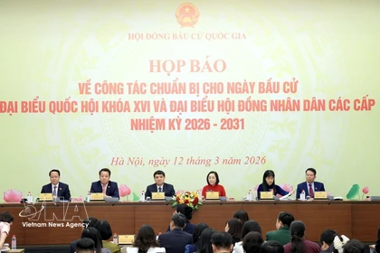 The National Election Council on March 12 holds a press conference on the preparations for the election of deputies to the 16th National Assembly and People's Councils at all levels for the 2026-2031 term. (Photo: VNA)