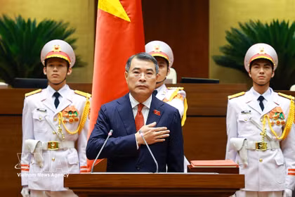 Prime Minister Le Minh Hung at the swearing-in ceremony. (Photo: VNA)