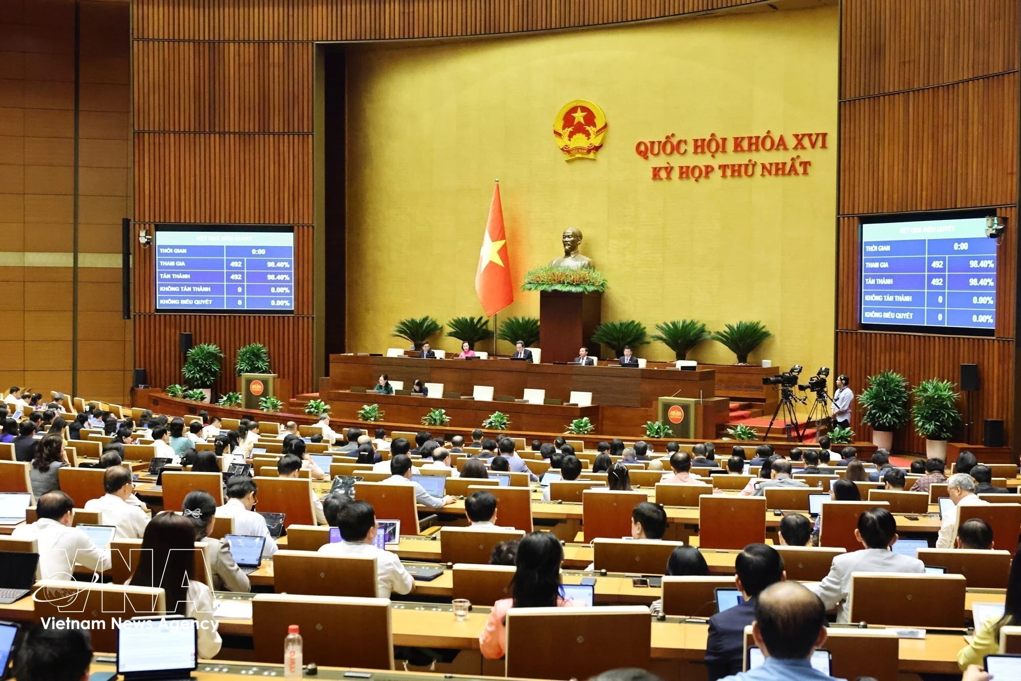 An overview of the first session of the 16th National Assembly. (Photo: VNA)