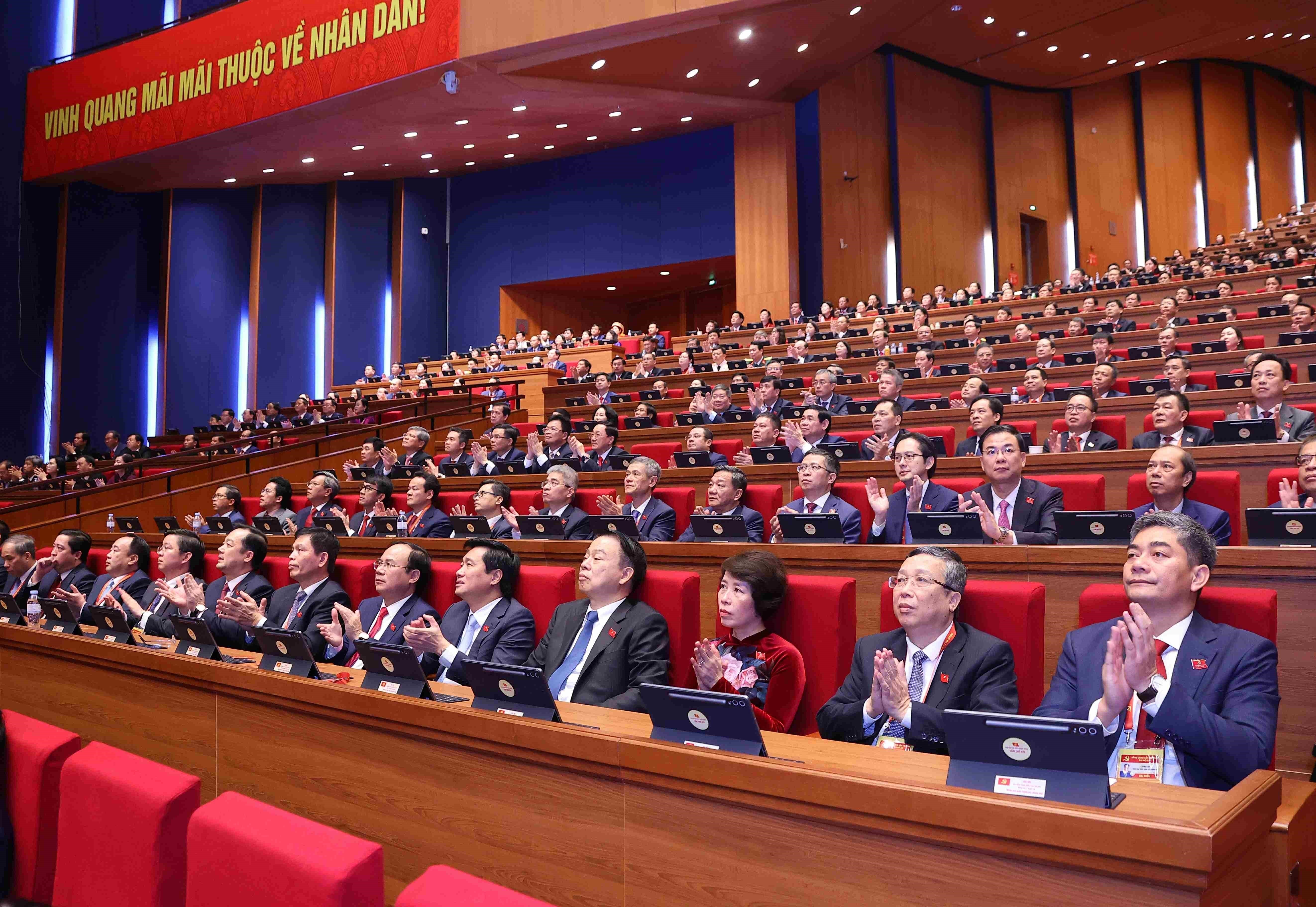 Delegates at the opening session of the 14th National Congress of the Communist Party of Vietnam on January 20. (Photo: VNA)