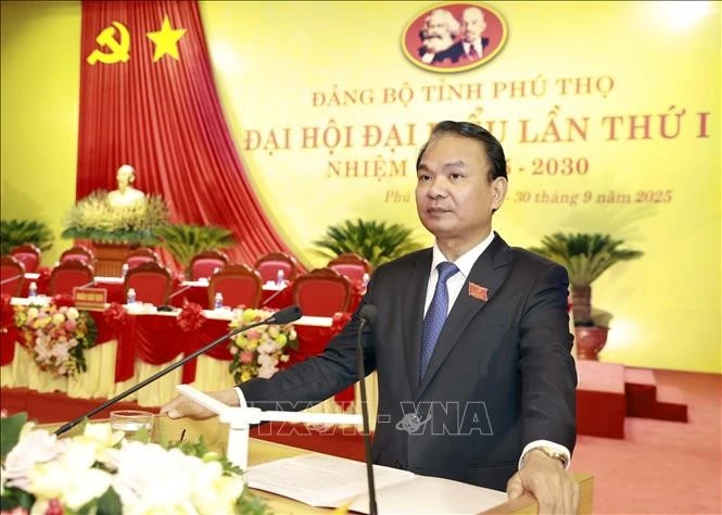 Secretary of the Phu Tho Party Committee Dang Xuan Phong delivers opening remarks (Photo: VNA)