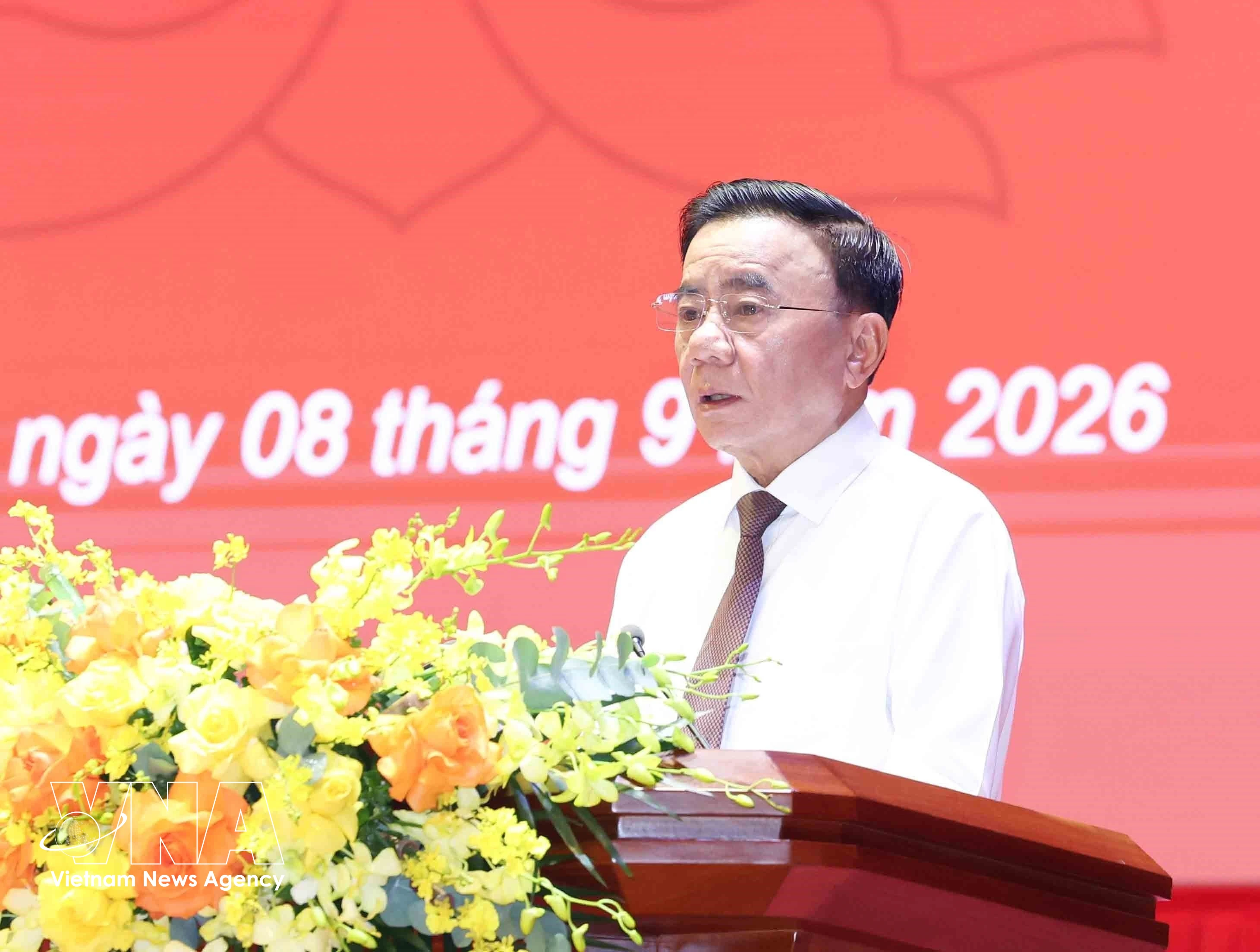 Politburo member and Standing Member of the CPV Central Committee’s Secretariat Tran Cam Tu speaks at the opening ceremony of the 2026-2027 academic year at the Ho Chi Minh National Academy of Politics on September 8. (Photo: VNA)