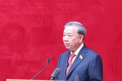 Party General Secretary To Lam speaks at the 8th Congress of the Central Public Security Party Organisation (Photo: VNA)