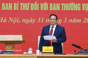 Prime Minister Pham Minh Chinh, who also serves as Secretary of the Government Party Committee, speaks at the conference. (Photo: VNA)