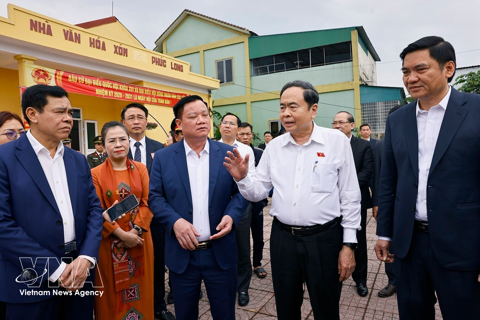 National Assembly Chairman Tran Thanh Man (second, right) leads a working delegation to inspect preparations for the election of deputies to the 16th NA and People’s Councils at all levels for the 2026–2031 term in Nghe An province on February 28. (Photo: VNA)