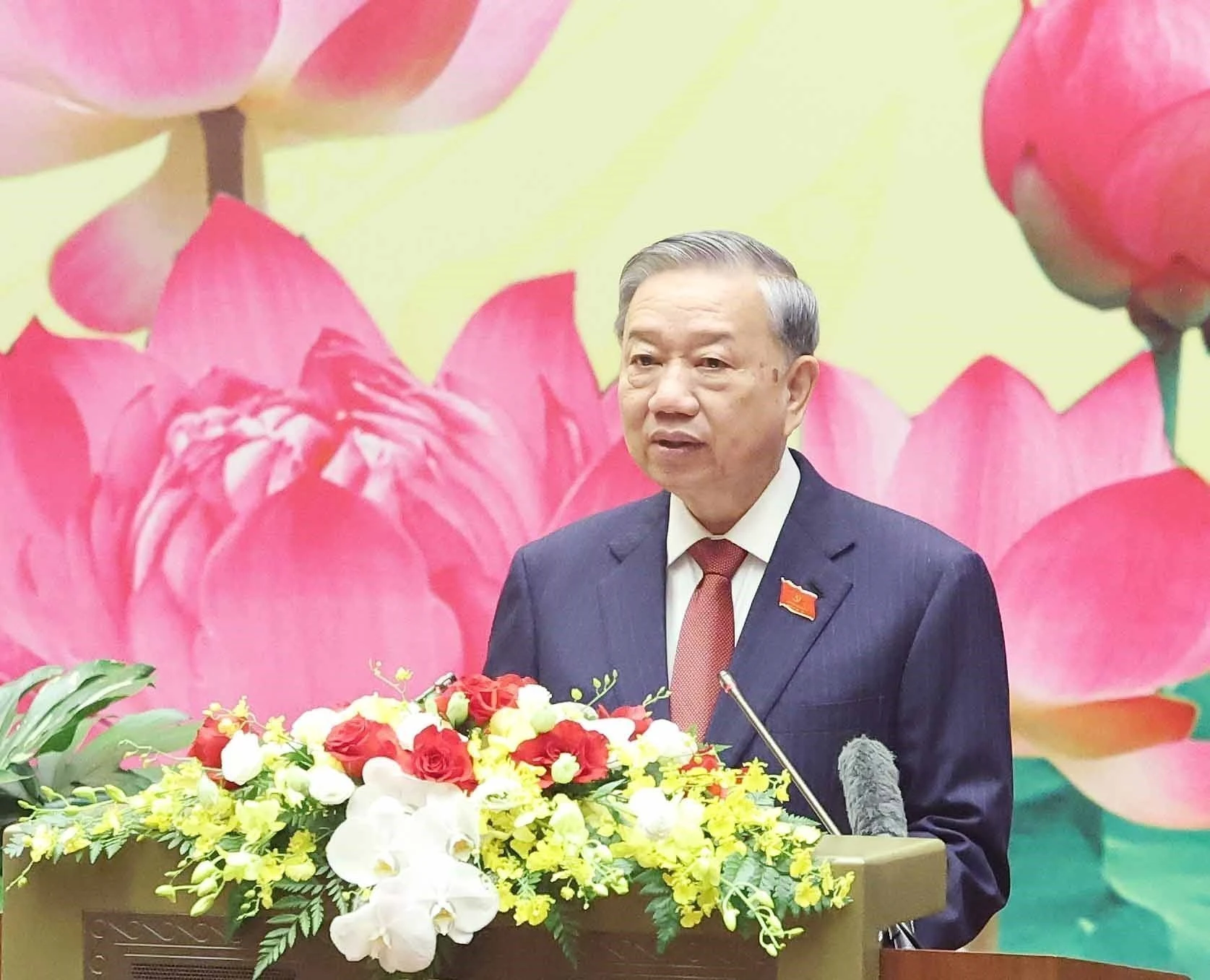 Party General Secretary To Lam addresses the first Congress of the National Assembly (NA)’s Party Organisation in Hanoi on September 25. (Photo: VNA)