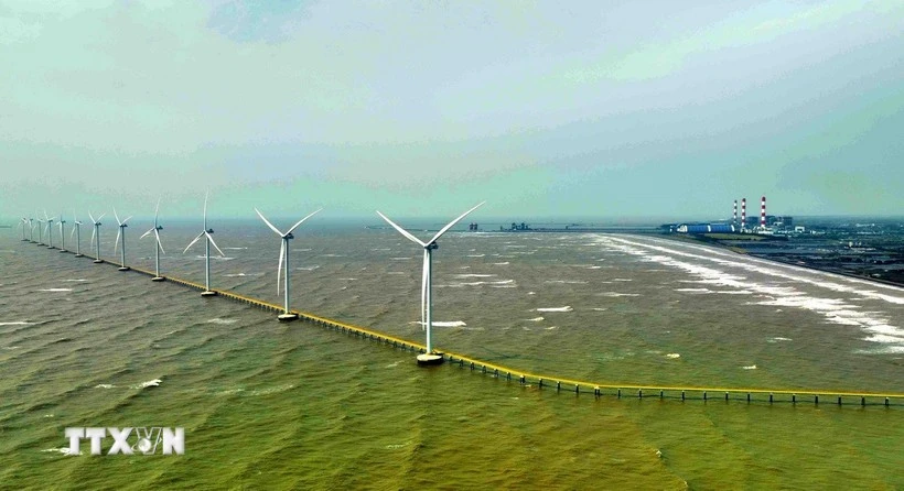 A view of a wind power plant in Tra Vinh (Photo: VNA)