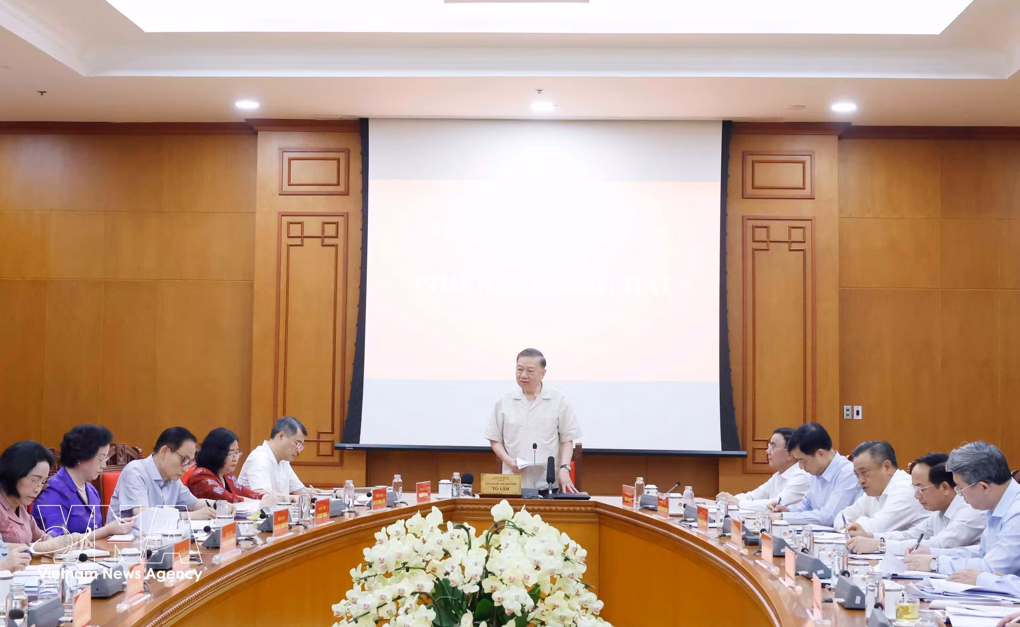 The second session of the Central Steering Committee for Vietnamese culture development in Hanoi on July 13 (Photo: VNA)