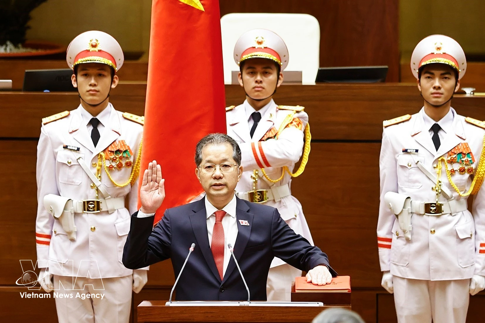 Chief Justice of the Supreme People’s Court Nguyen Van Quang at the swearing-in ceremony. (Photo: VNA)