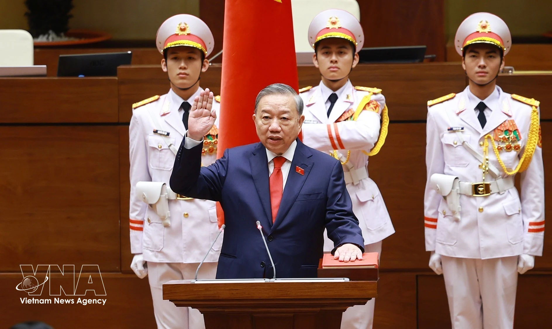President of the Socialist Republic of Vietnam To Lam at the swearing-in ceremony. (Photo: VNA)