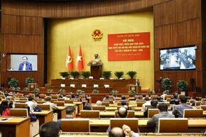 NA Chairman Tran Thanh Man speaks at the conference for disseminating and implementing the resolution of the first Congress of the NA Party Organisation, the 2025–2030 tenure, in Hanoi on November 1, 2025 (Photo: VNA)