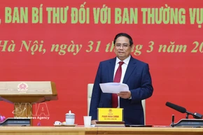 Prime Minister Pham Minh Chinh, who also serves as Secretary of the Government Party Committee, speaks at the conference. (Photo: VNA)