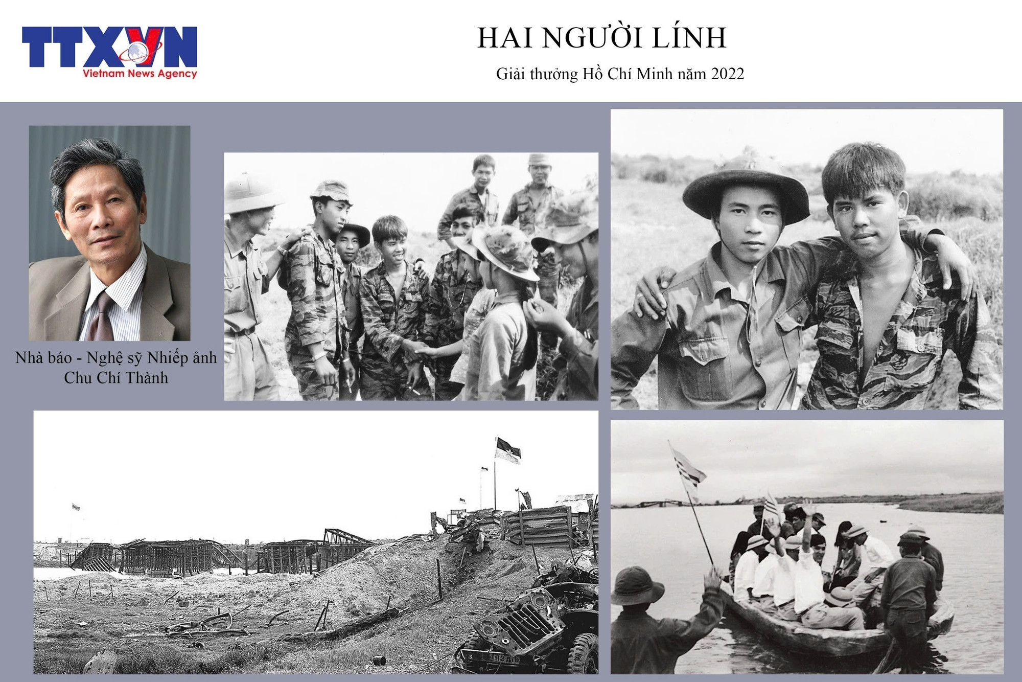 Photographer Chu Chi Thanh is honoured with both the Ho Chi Minh Prize and the State Prize for Literature and Arts. In the photo: The series “Two soldiers” wins the Ho Chi Minh Prize in 2022. (Photo: VNA) anh-5-1827.jpg