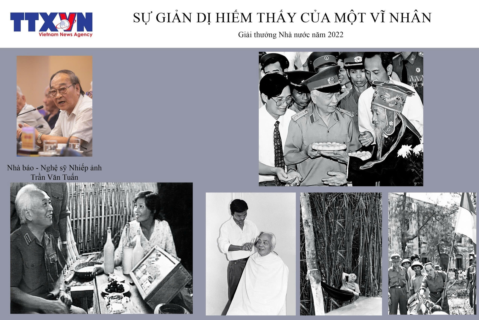 The series “The rare simplicity of a great man” with 8 photos taken by photographer Tran Van Tuan wins the State Prize for Literature and Arts in 2022. (Photo: VNA) anh-8-7650.jpg