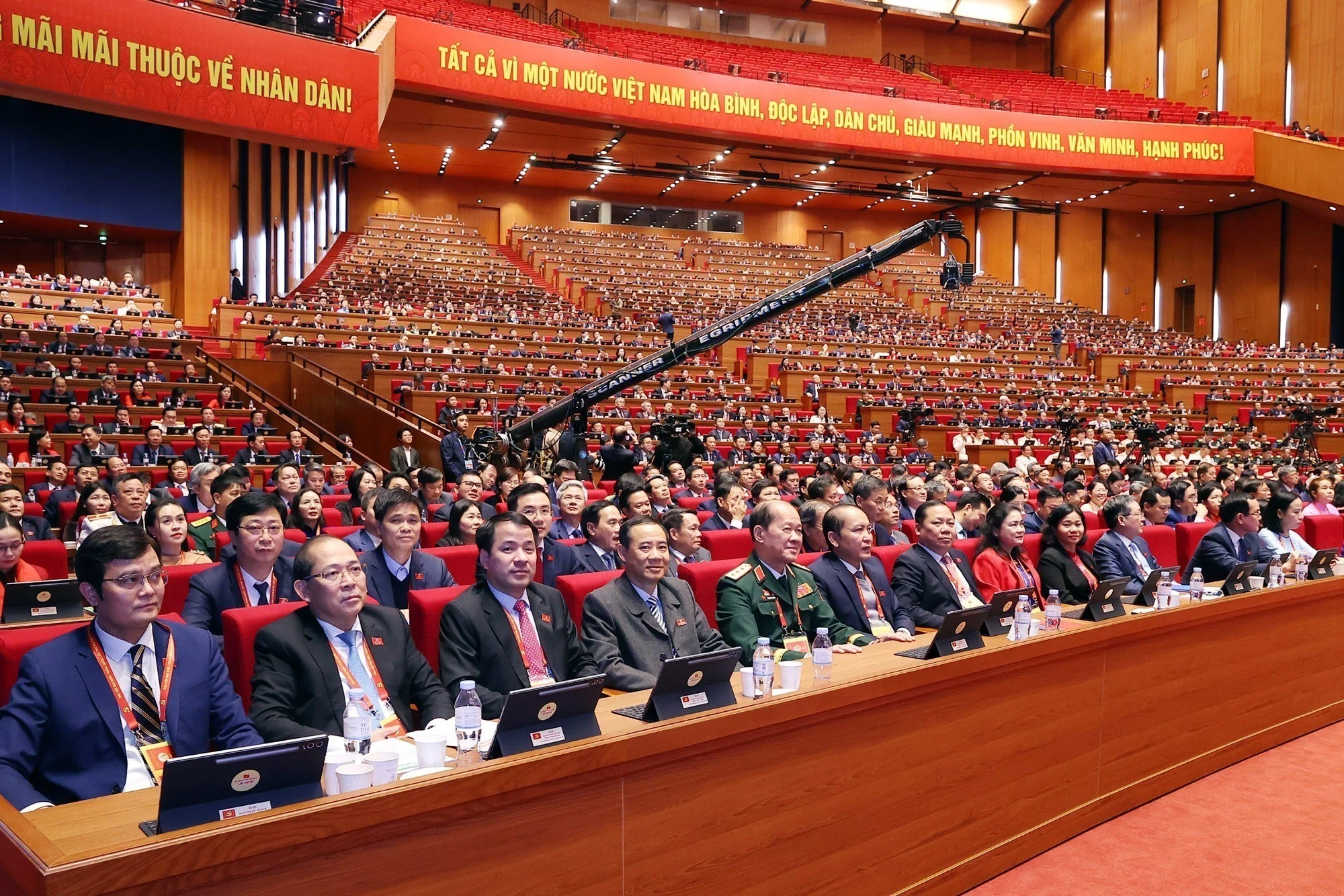 Delegates to the 14th National Party Congress at the congress hall on January 21. (Photo: VNA)