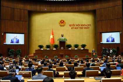 Party General Secretary To Lam delivers a speech at the opening sitting of the first session of the 16th National Assembly. (Photo: VNA) 