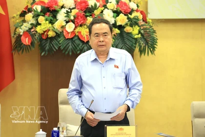 National Assembly Chairman Tran Thanh Man speaks at the fifth meeting of the National Election Council. (Photo: VNA)