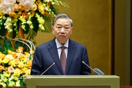 Party General Secretary To Lam speaks at the national conference to review the election of deputies to the 16th National Assembly and People’s Councils at all levels for the 2026–2031 term. (Photo: VNA)