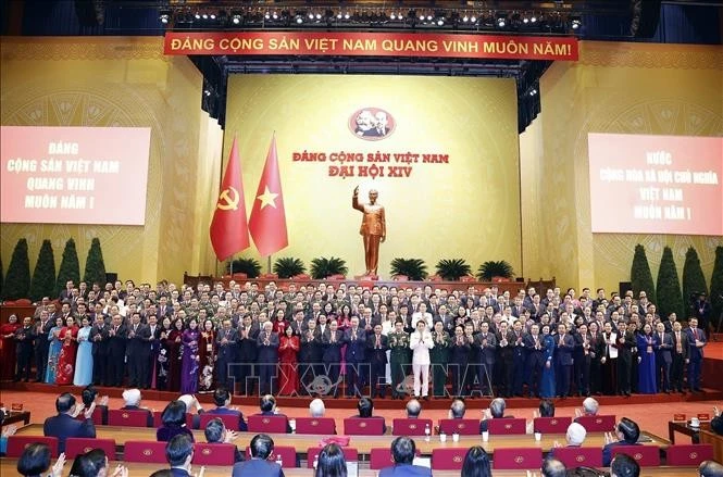 The 14th Party Central Committee make debut at the 14th National Party Congress. (Photo: VNA)