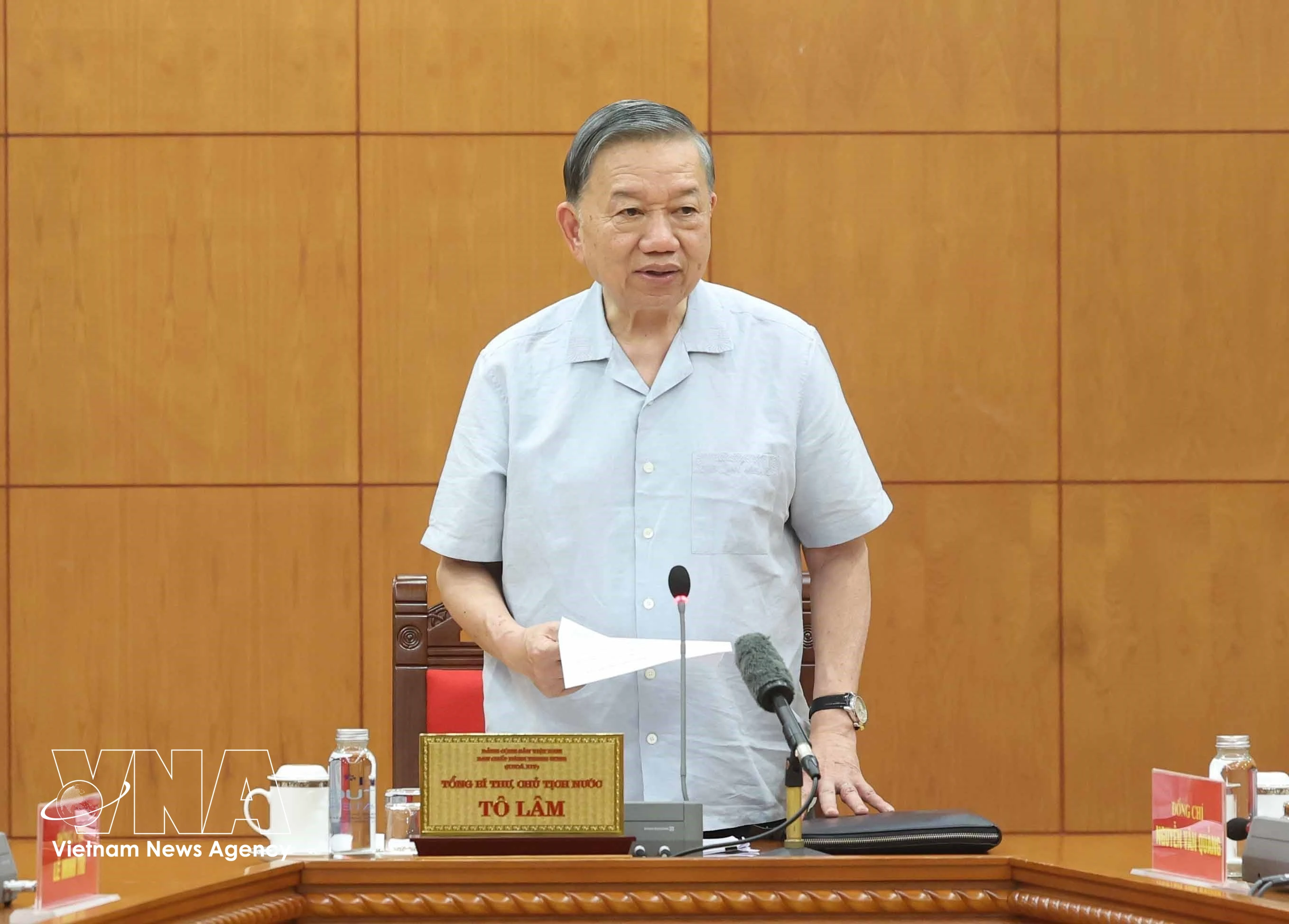 General Secretary of the Communist Party of Vietnam Central Committee and President To Lam speaks at the meeting with the Party Central Committee's Commission for Internal Affairs and relevant agencies in Hanoi on September 28, 2026. (Photo: VNA)