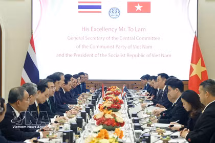 Vietnamese top leader holds talks with Thai Prime Minister